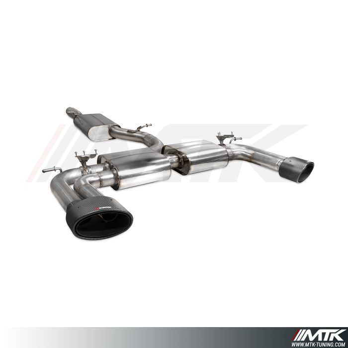 Catback avec silencieux intermédiaire avec valve Audi S3 berline 8V